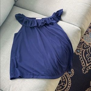 H$M KIDS 12-14 BLUE OFF THE SHOULDER TOP